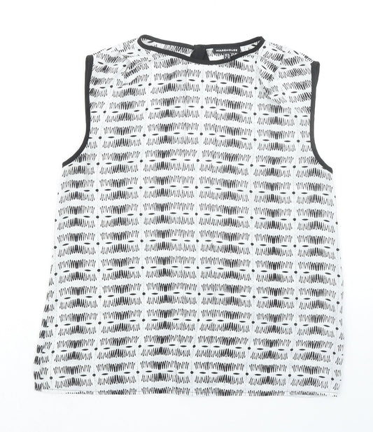 Womens UK Size 10 Warehouse White Basic Blouse
