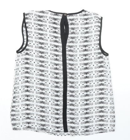 Womens UK Size 10 Warehouse White Basic Blouse