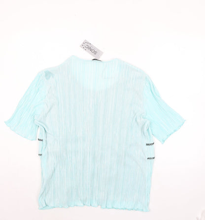 Womens UK Size L Sonic Green Basic Blouse