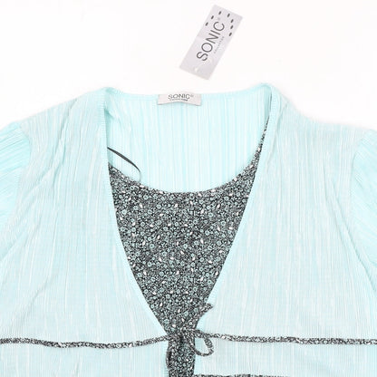 Womens UK Size L Sonic Green Basic Blouse