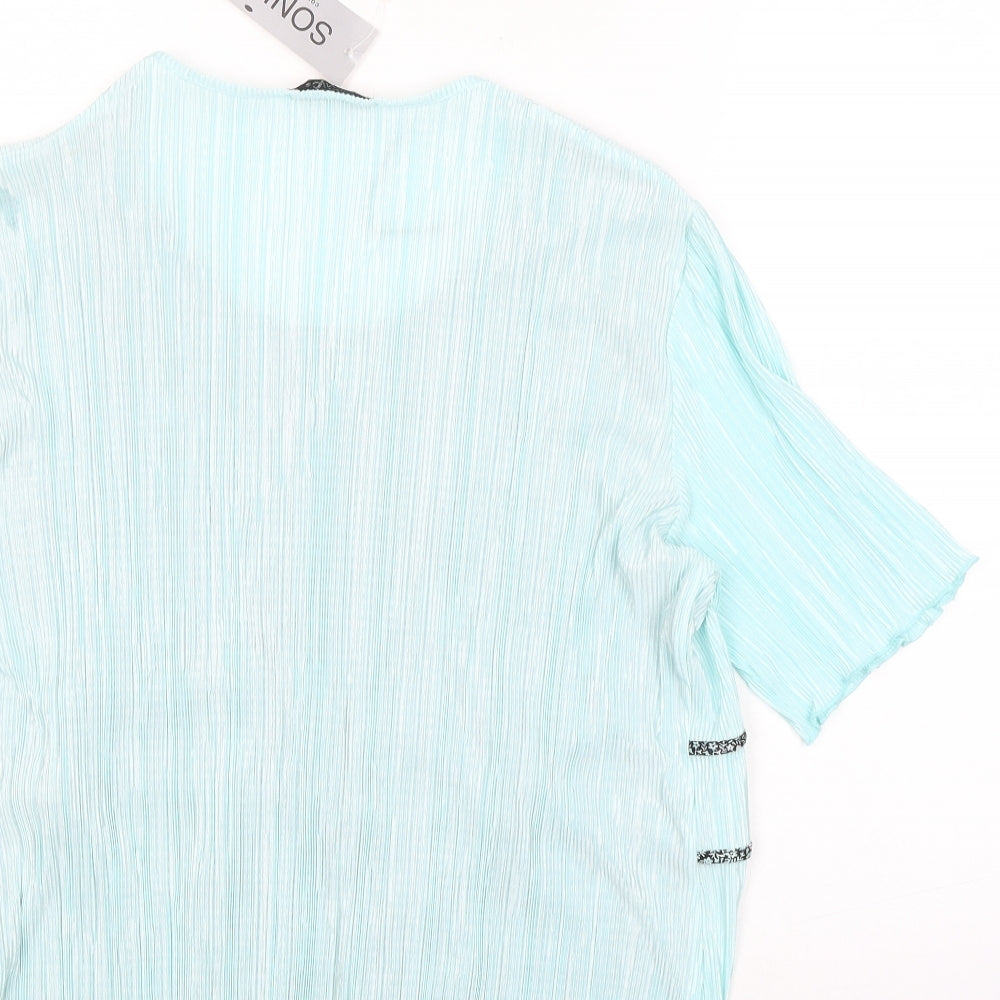 Womens UK Size L Sonic Green Basic Blouse