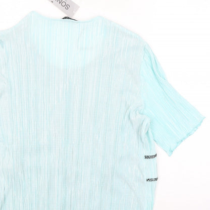 Womens UK Size L Sonic Green Basic Blouse