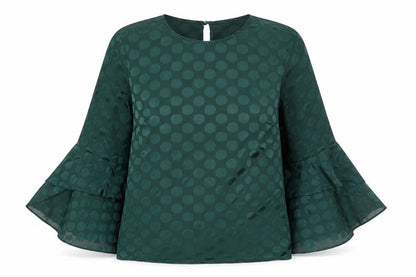 Womens UK Size 10 Warehouse Green Basic Blouse