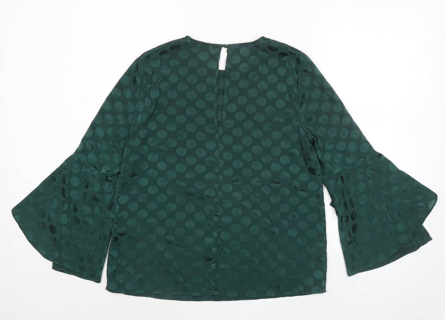 Womens UK Size 10 Warehouse Green Basic Blouse