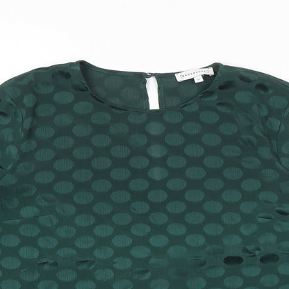 Womens UK Size 10 Warehouse Green Basic Blouse