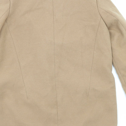 Zara Womens Beige Overcoat Coat Size XS Snap
