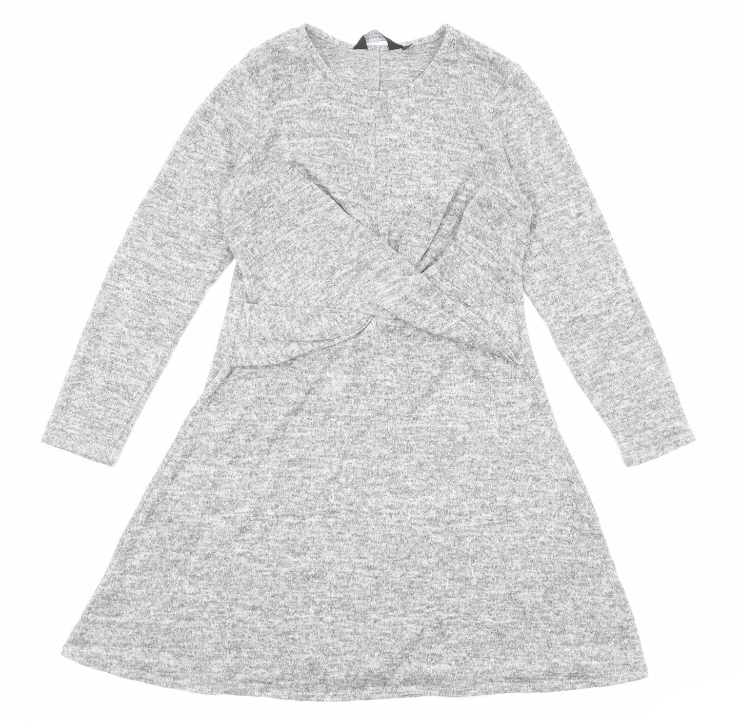 Dorothy Perkins Womens Grey Polyester Fit & Flare Size 12 Round Neck Pullover - Front Detail