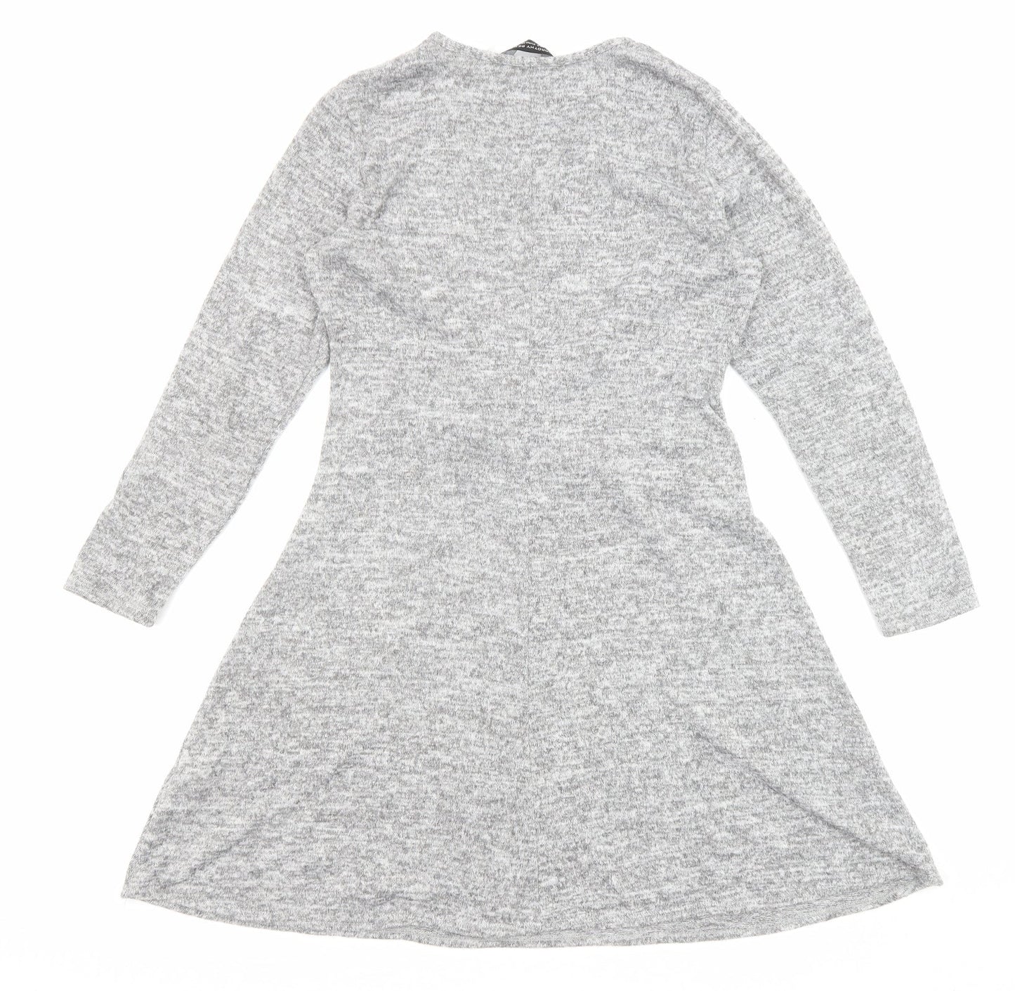 Dorothy Perkins Womens Grey Polyester Fit & Flare Size 12 Round Neck Pullover - Front Detail
