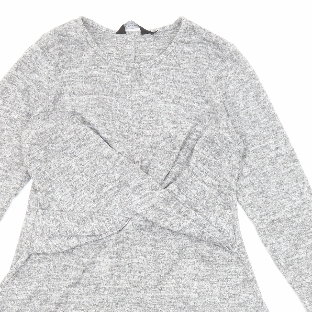 Dorothy Perkins Womens Grey Polyester Fit & Flare Size 12 Round Neck Pullover - Front Detail