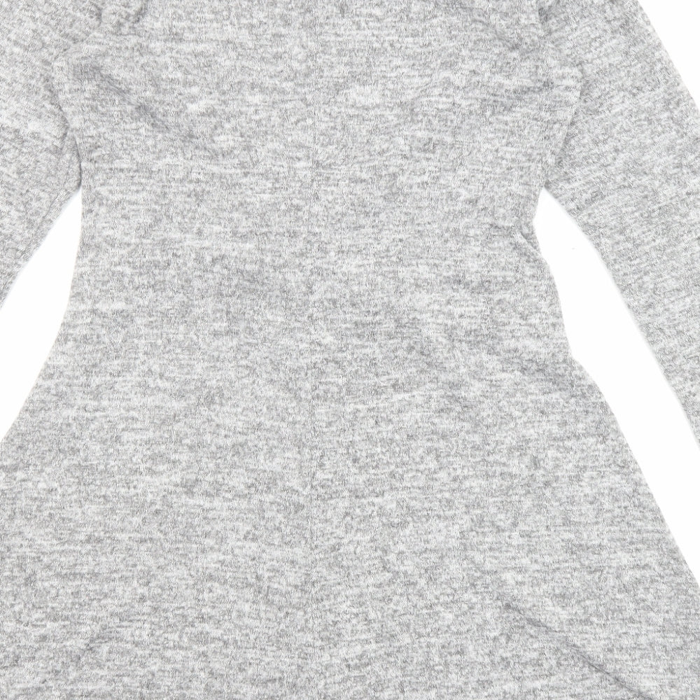 Dorothy Perkins Womens Grey Polyester Fit & Flare Size 12 Round Neck Pullover - Front Detail