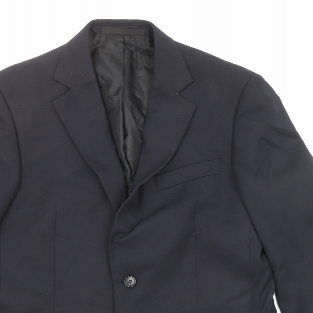 Mens UK Size 38 Terry de Havilland Regular Blue Suit Jacket