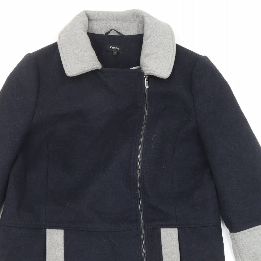 Womens UK Size 12 NEXT Blue Overcoat