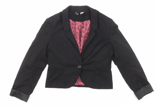 Divided by H&M Womens Black Jacket Blazer Size 10 Button