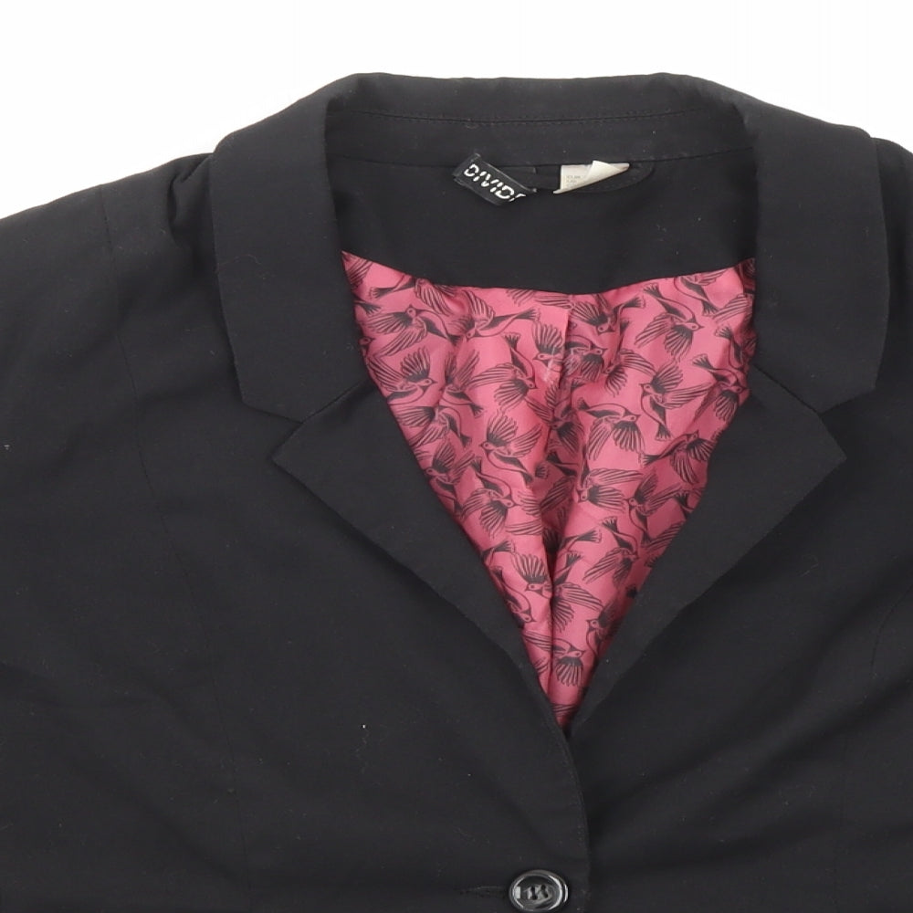 Divided by H&M Womens Black Jacket Blazer Size 10 Button