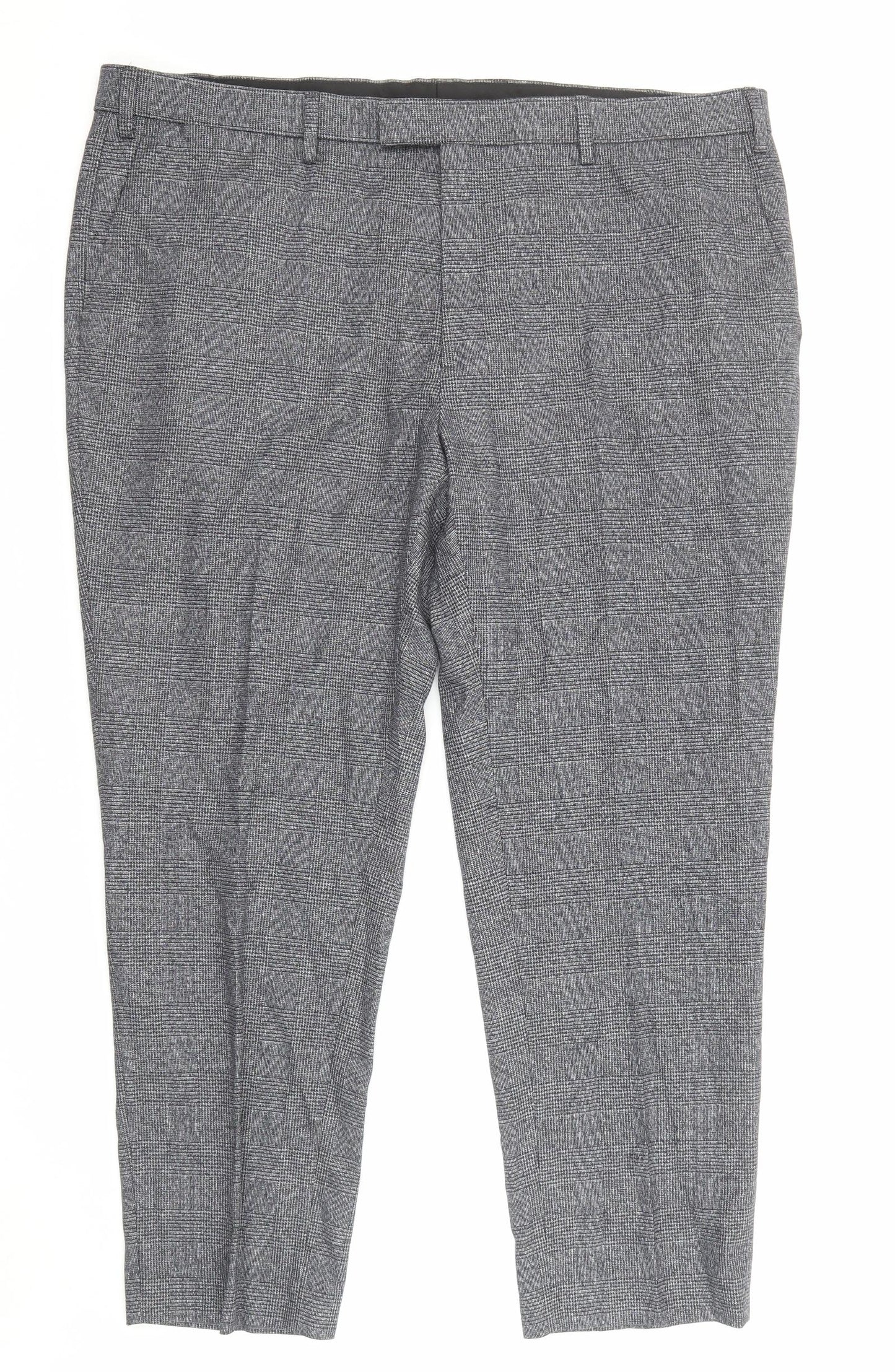Marks and Spencer Mens Grey Polyester Dress Pants Trousers Size 44 in L28 in Regular Zip
