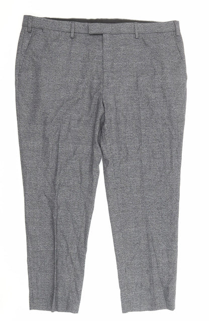 Marks and Spencer Mens Grey Polyester Dress Pants Trousers Size 44 in L28 in Regular Zip