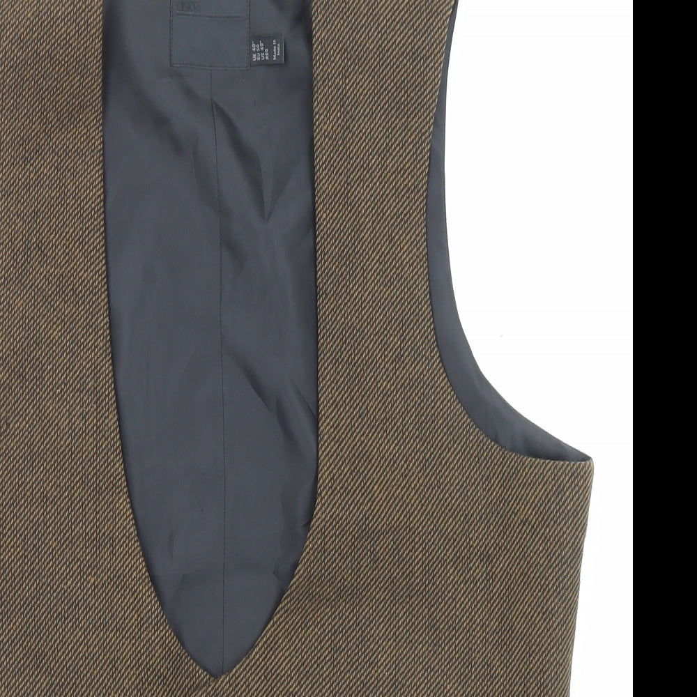 ASOS Mens Brown Polyester Jacket Suit Waistcoat Size 40 Regular