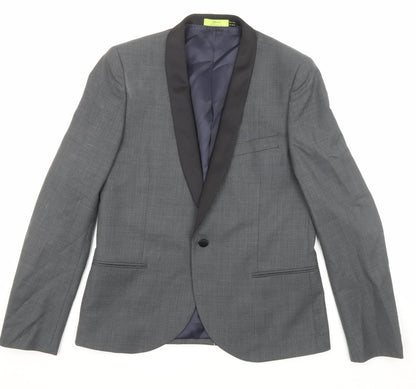 Mens UK Size 42 Topman Regular Grey Suit Tuxedo