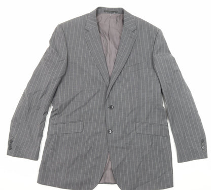 Mens UK Size 44 City Survival Regular Grey Suit Jacket
