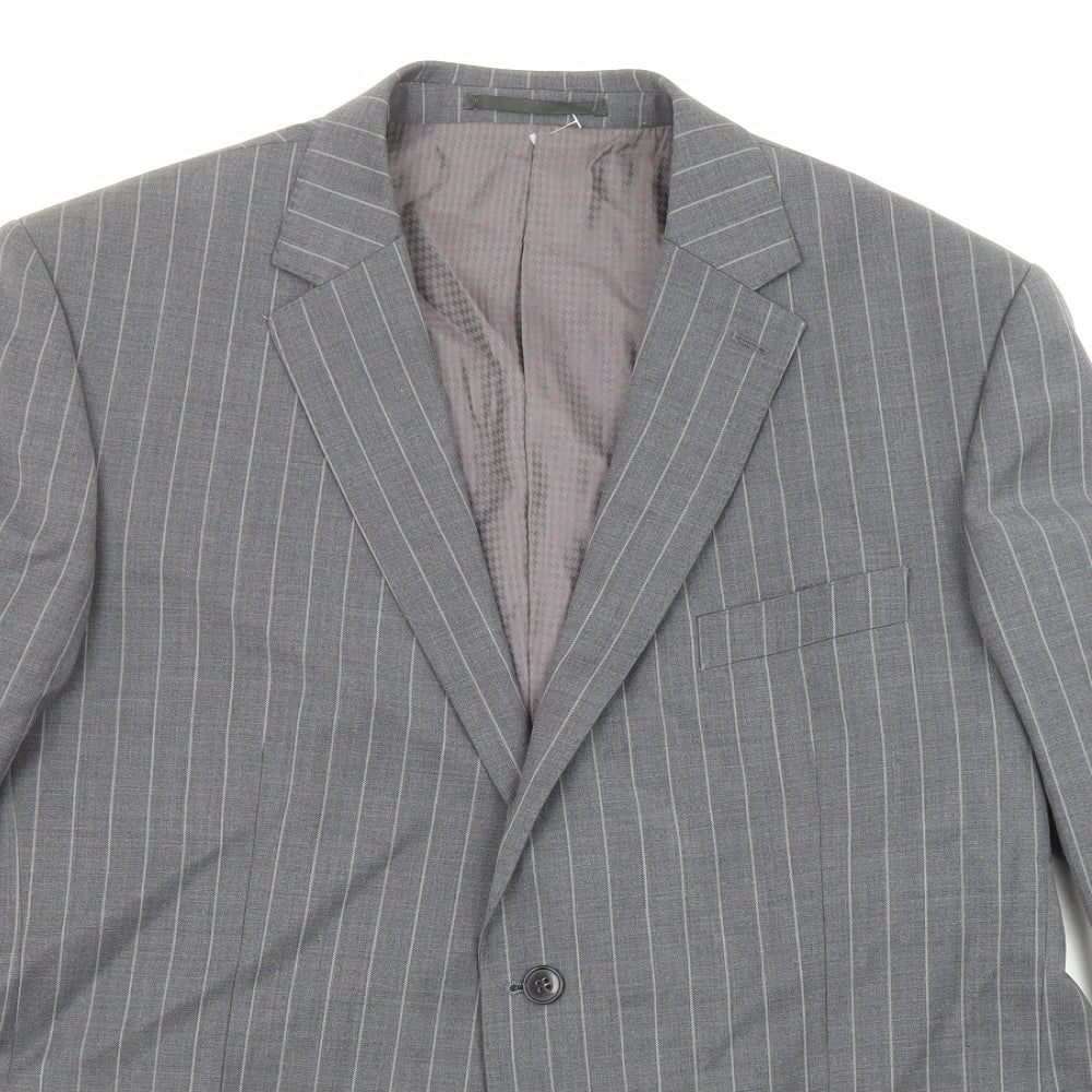 Mens UK Size 44 City Survival Regular Grey Suit Jacket