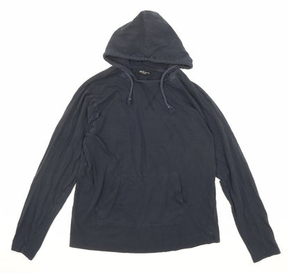 Brave Soul Womens Blue Cotton Pullover Hoodie Size L Pullover