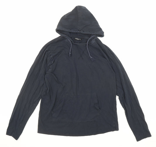 Brave Soul Womens Blue Cotton Pullover Hoodie Size L Pullover