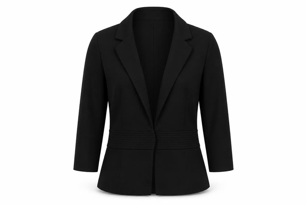 Isaac Mizrahi Womens Black Polyester Jacket Blazer Size 8