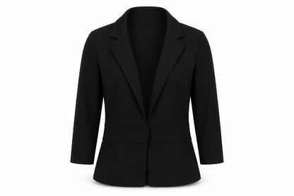 Isaac Mizrahi Womens Black Polyester Jacket Blazer Size 8