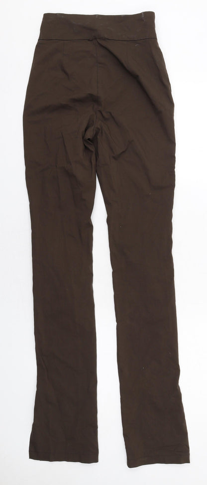 Naked Womens Brown Viscose Trousers Size 8 L34 in Regular Zip