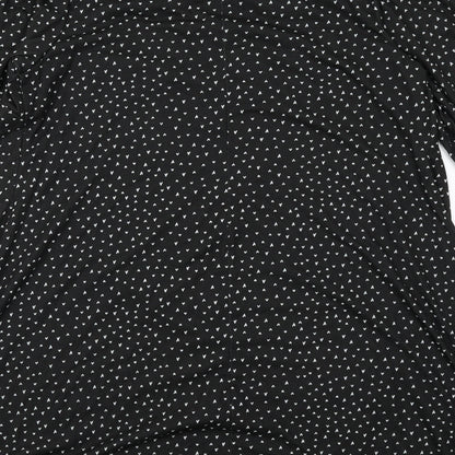 Capsule Womens Black Geometric Polyester A-Line Size 16 Collared Pullover - Heart Print