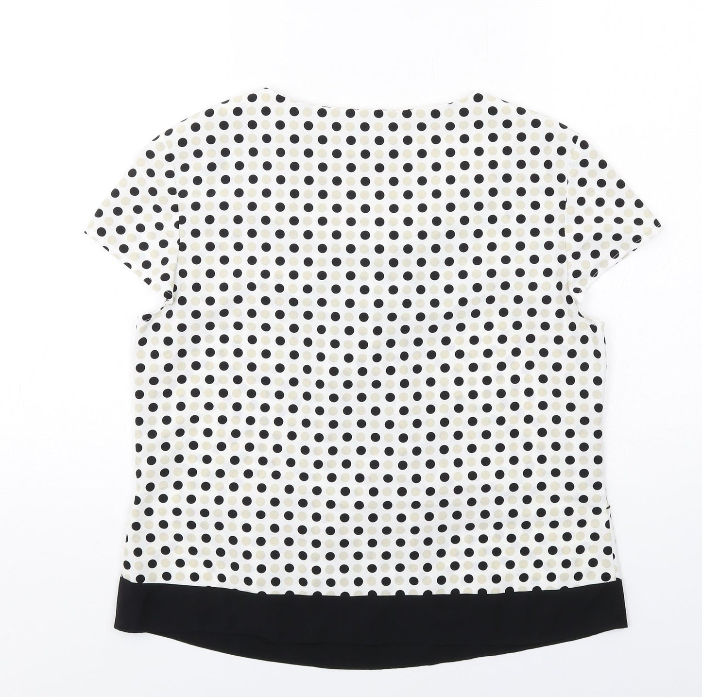 Precis Womens Multicoloured Polka Dot Polyester Basic Blouse Size 12 Boat Neck - Pleat Front Detail