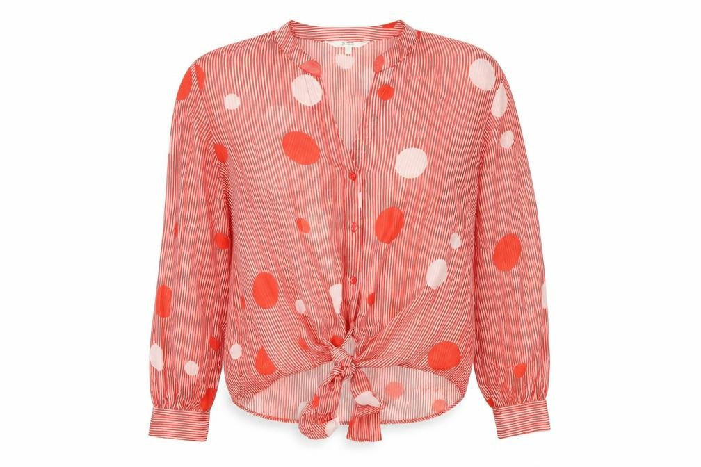Womens UK Size 12 NEXT Red Basic Button-Up