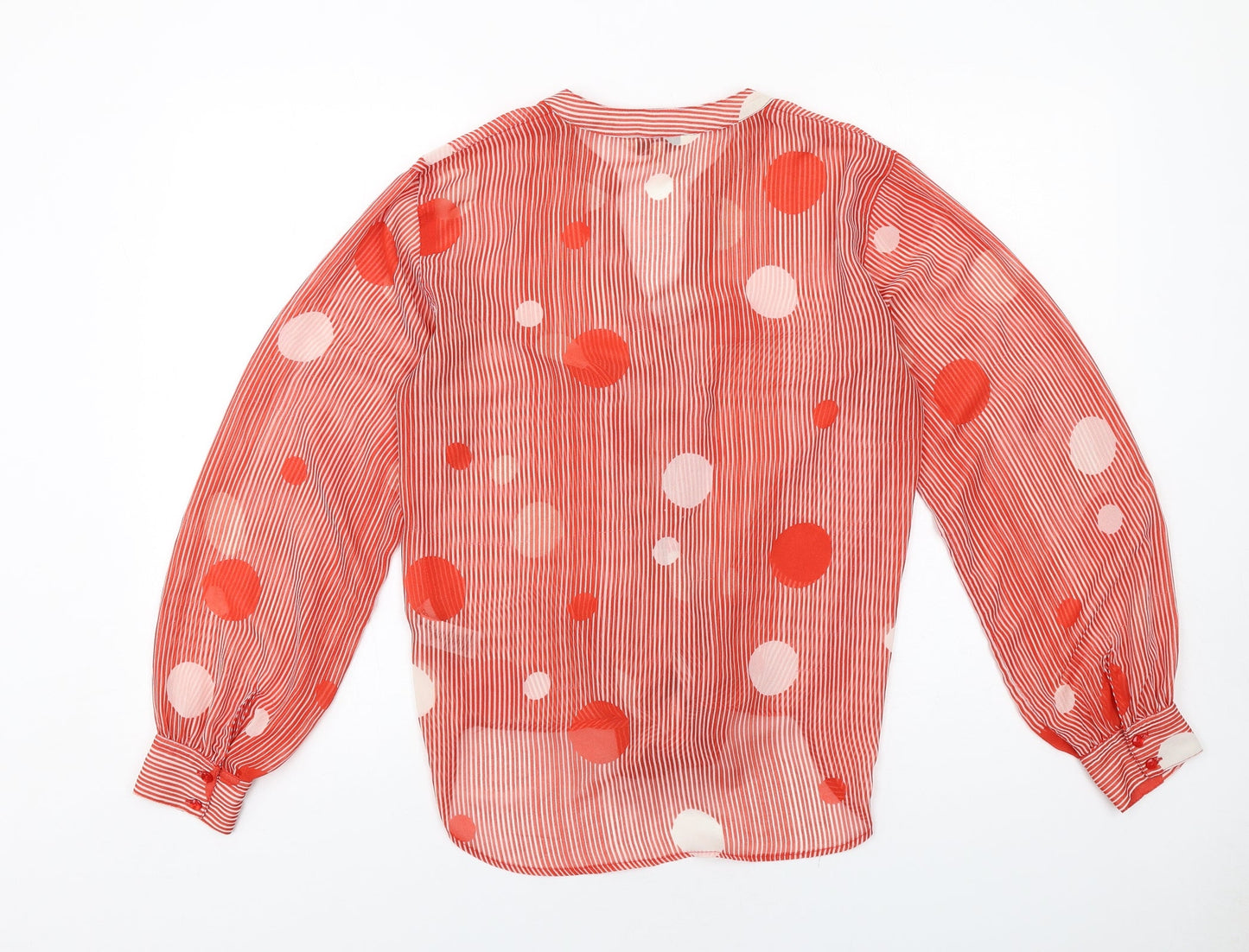 Womens UK Size 12 NEXT Red Basic Button-Up