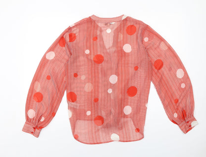 Womens UK Size 12 NEXT Red Basic Button-Up