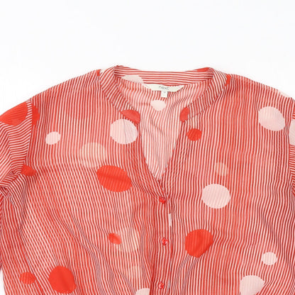 Womens UK Size 12 NEXT Red Basic Button-Up