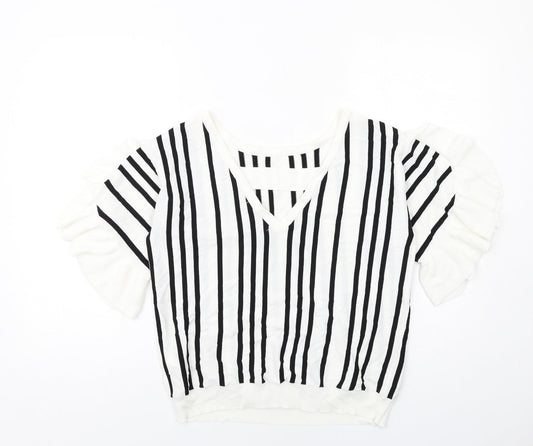 Womens UK Size 14 NEXT White Pullover Jumper