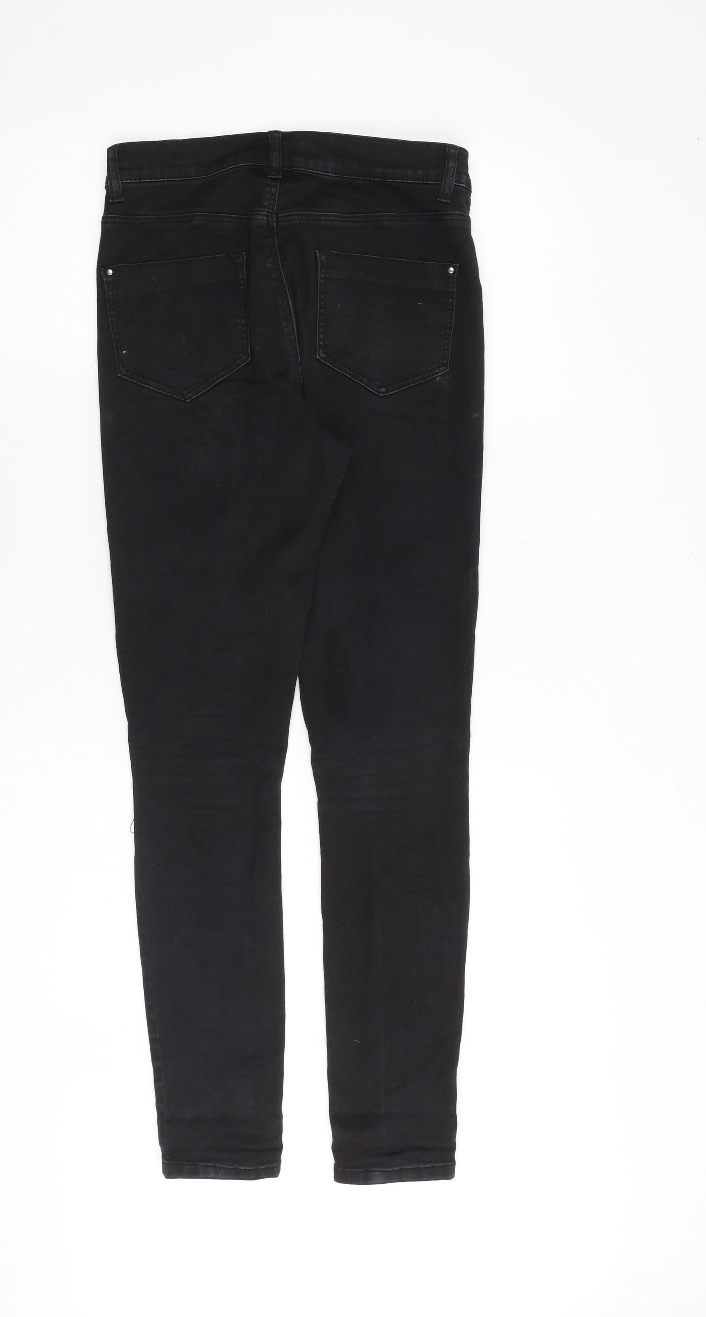 Dorothy Perkins Womens Black Cotton Skinny Jeans Size 10 L29 in Regular Zip