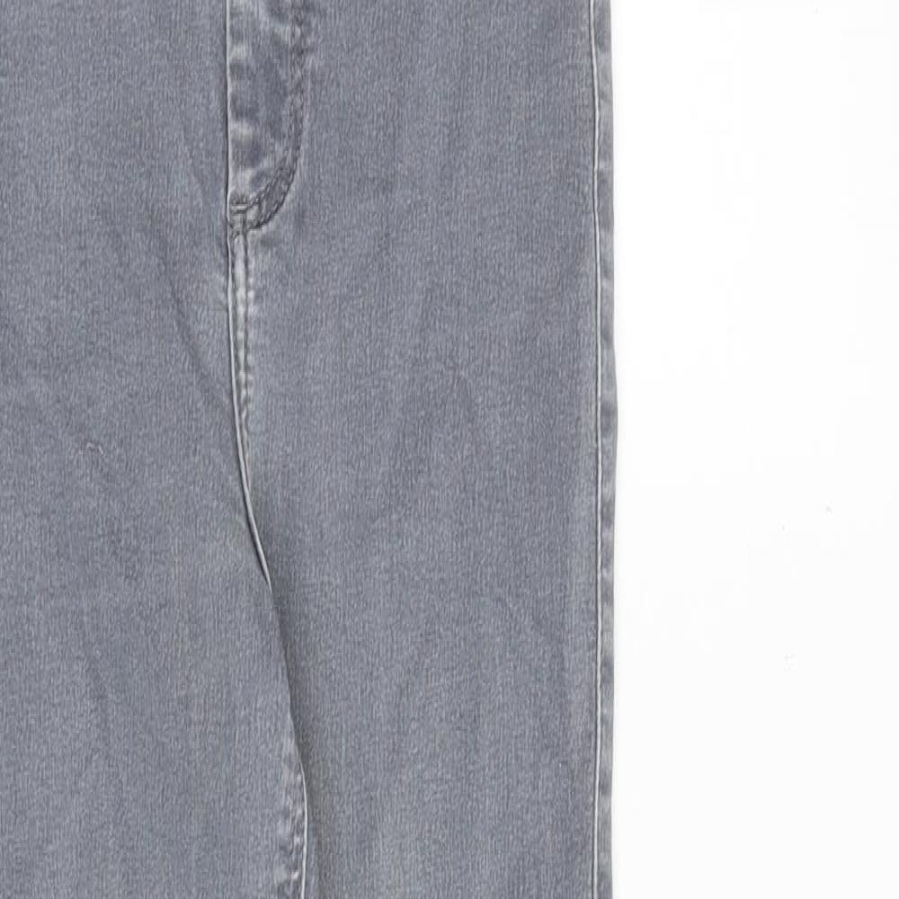 Topshop Womens Grey Cotton Skinny Jeans Size 25 in L30 in Regular Zip