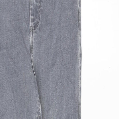 Topshop Womens Grey Cotton Skinny Jeans Size 25 in L30 in Regular Zip