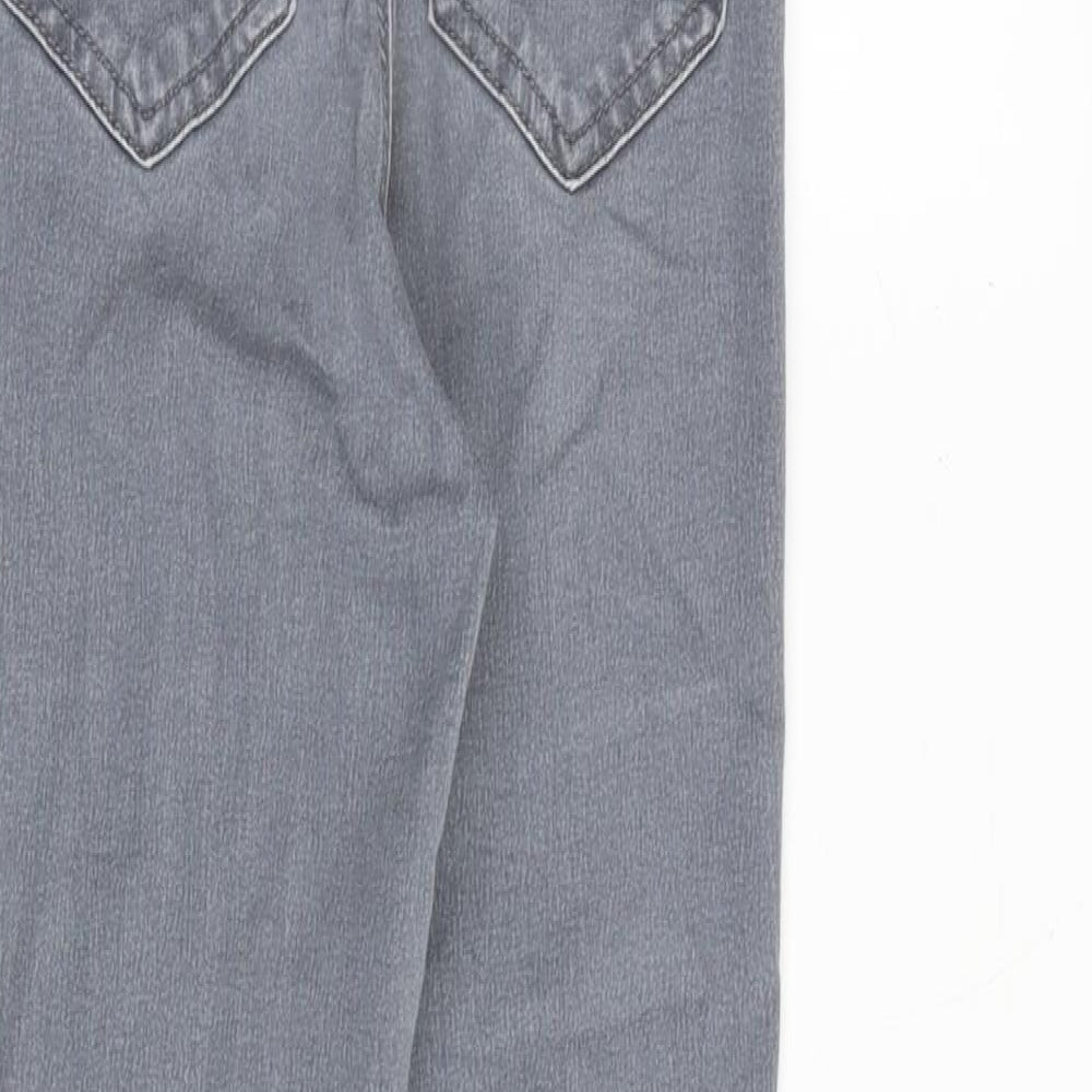 Topshop Womens Grey Cotton Skinny Jeans Size 25 in L30 in Regular Zip