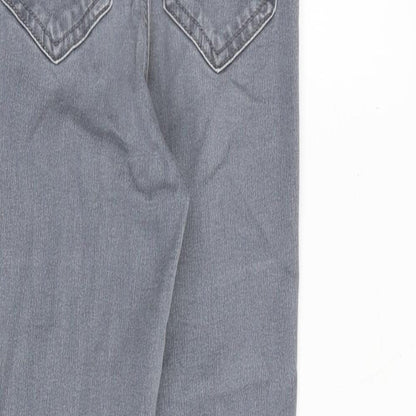 Topshop Womens Grey Cotton Skinny Jeans Size 25 in L30 in Regular Zip