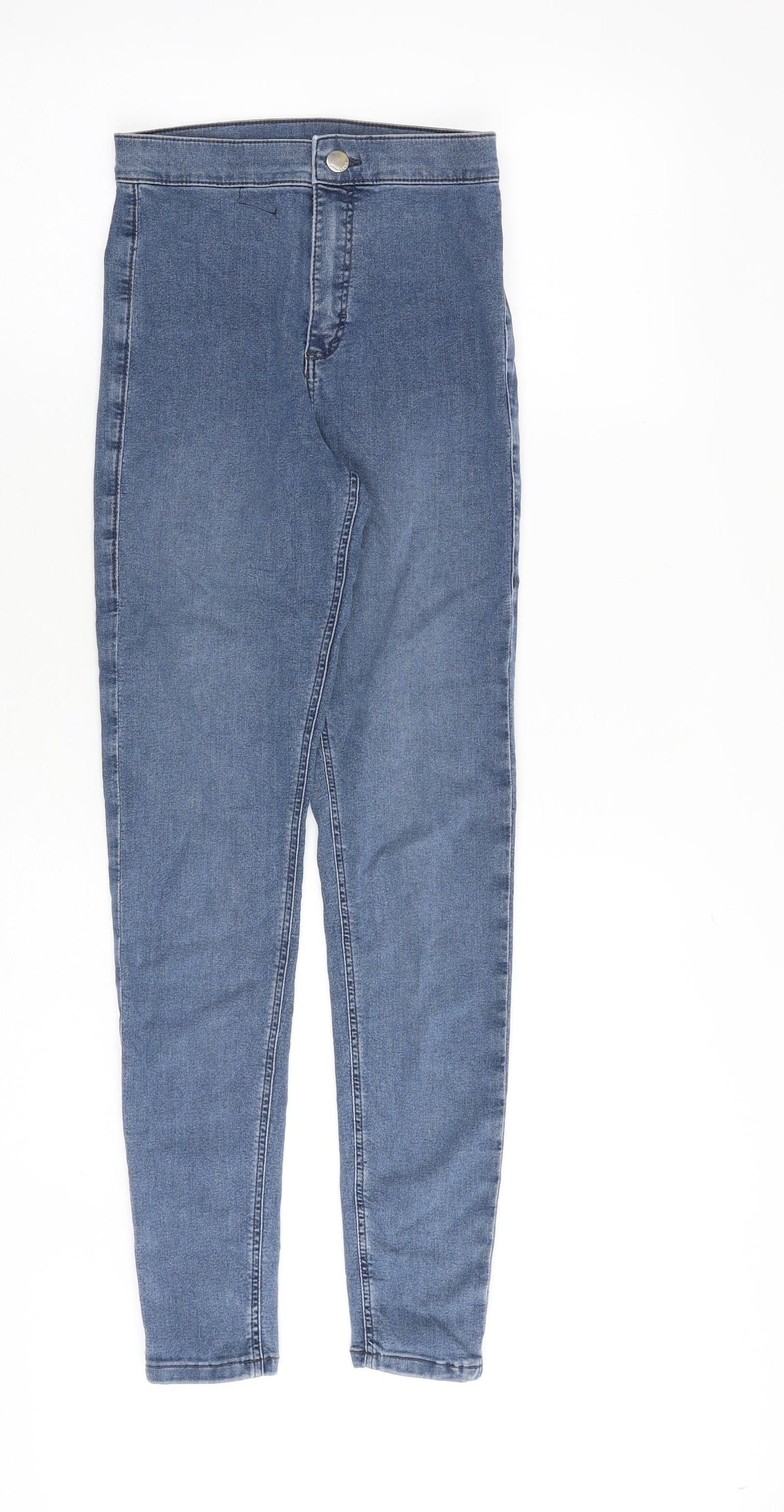 Topshop Womens Blue Cotton Skinny Jeans Size 25 in L32 in Regular Zip