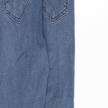 Topshop Womens Blue Cotton Skinny Jeans Size 25 in L32 in Regular Zip