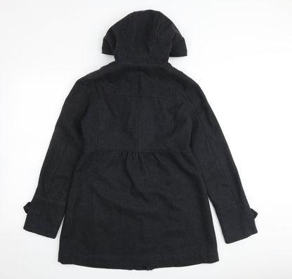 H&M Womens Grey Pea Coat Coat Size 6 Hook & Loop