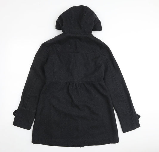 H&M Womens Grey Pea Coat Coat Size 6 Hook & Loop