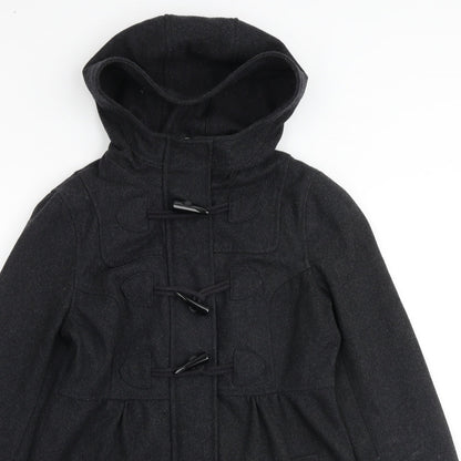 H&M Womens Grey Pea Coat Coat Size 6 Hook & Loop