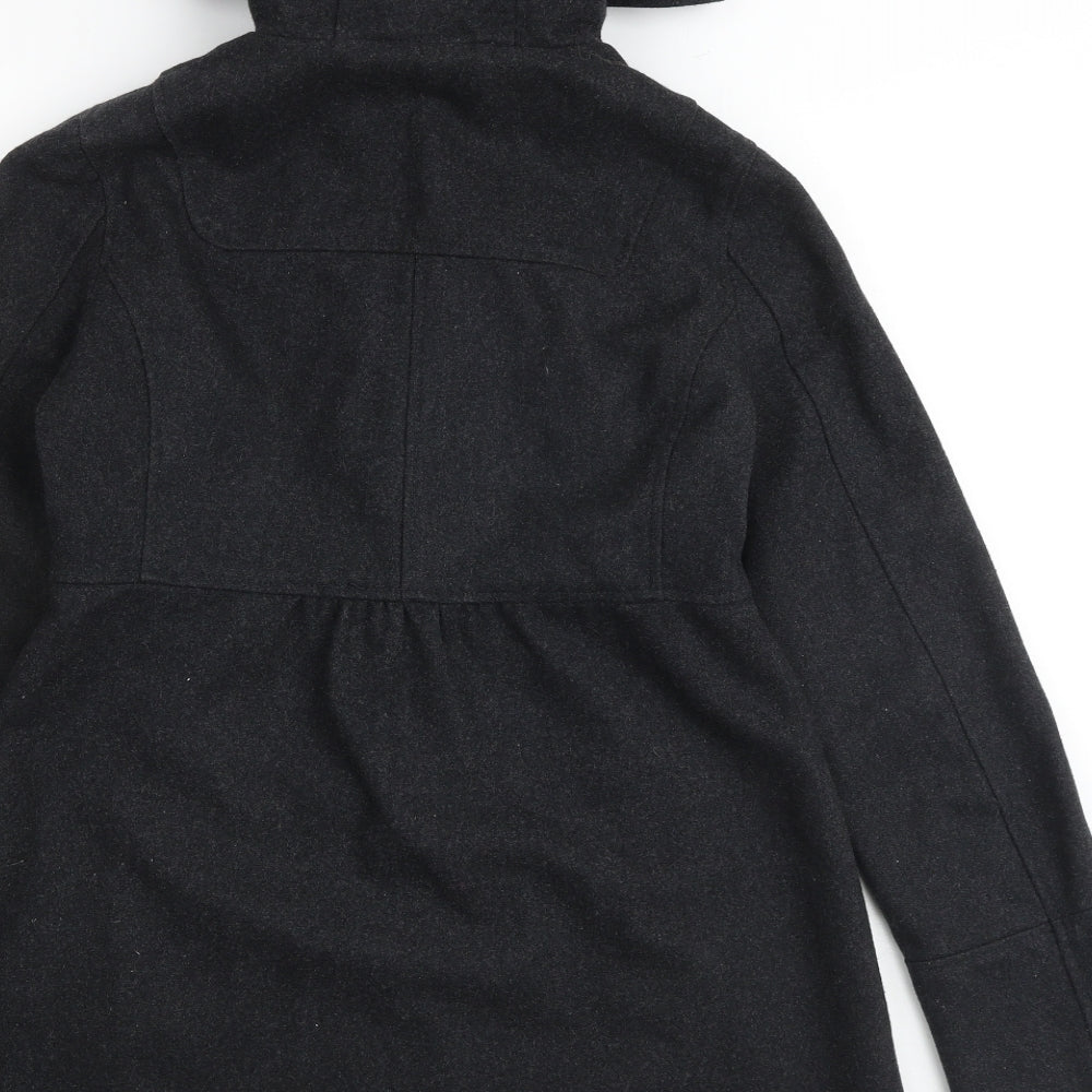 H&M Womens Grey Pea Coat Coat Size 6 Hook & Loop