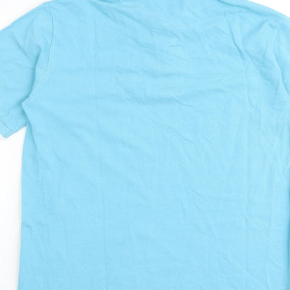 Cotton Traders Mens Blue 100% Cotton Polo Size S Collared Button