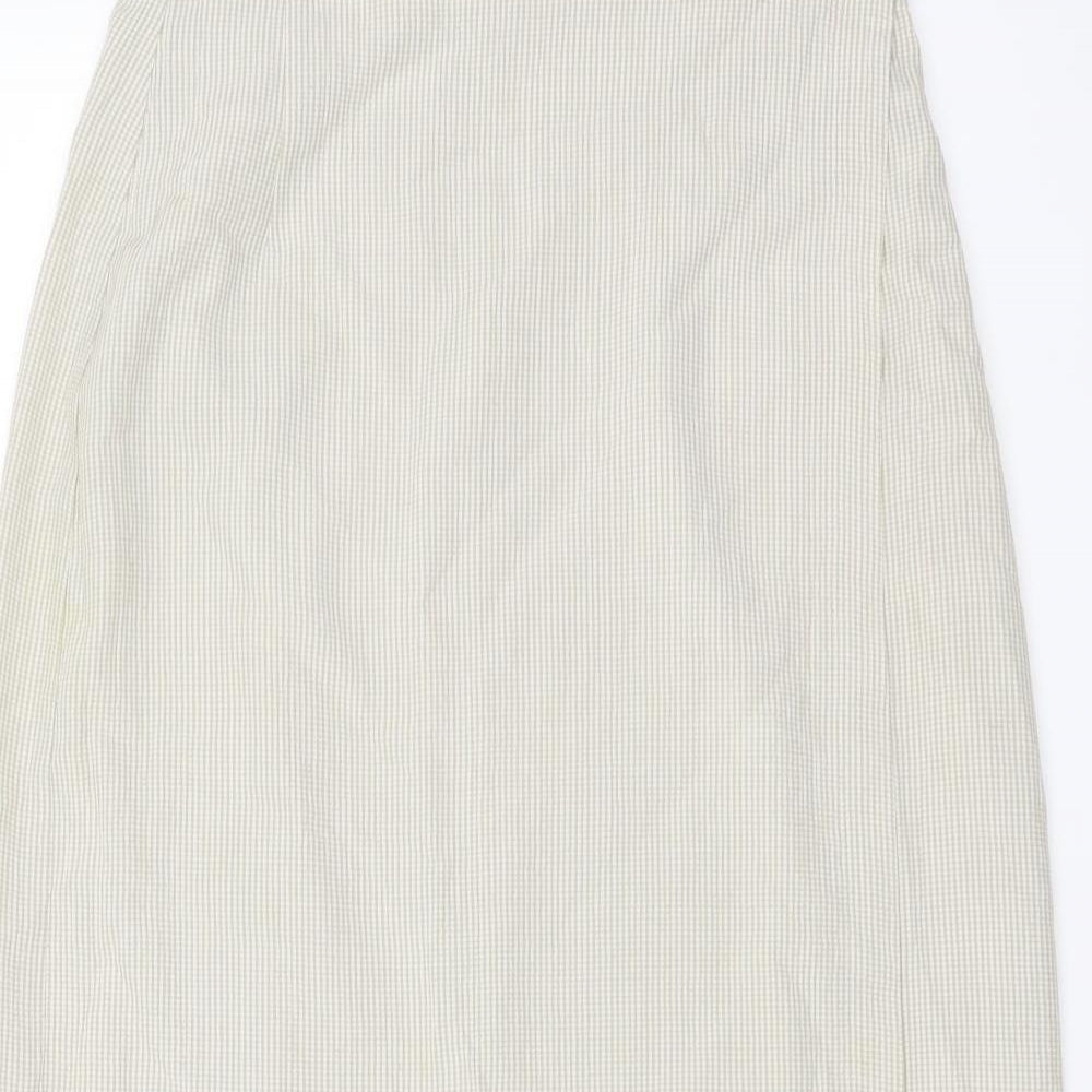 Marks and Spencer Womens Beige Geometric Viscose Wrap Skirt Size 10 Button
