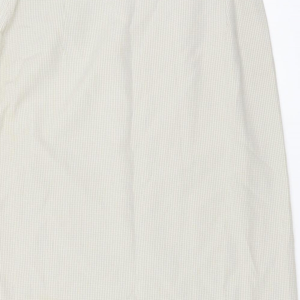 Marks and Spencer Womens Beige Geometric Viscose Wrap Skirt Size 10 Button